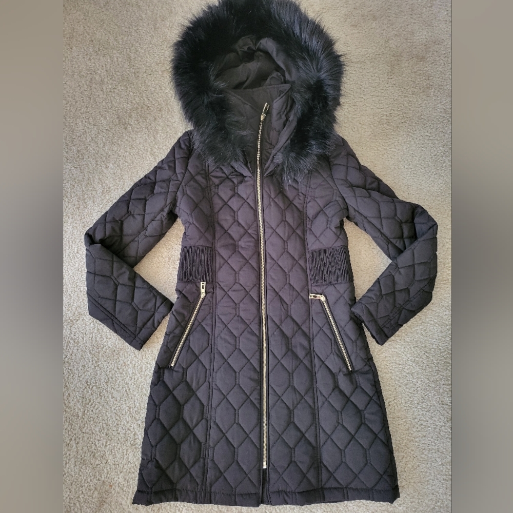 Ivana Trump Women's Detachable Hood Coat Black